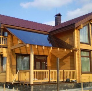 навес из стекла офиса