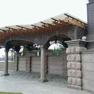 навес из стекла офиса