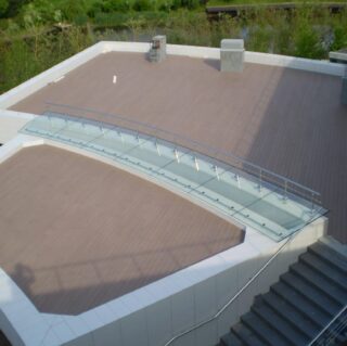 навес из стекла офиса